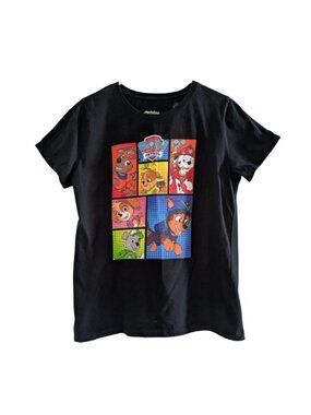 Nickelodeon Kid's Paw Patrol T-Shirt, Black, Size Medium, Cotton, Short Sleeve